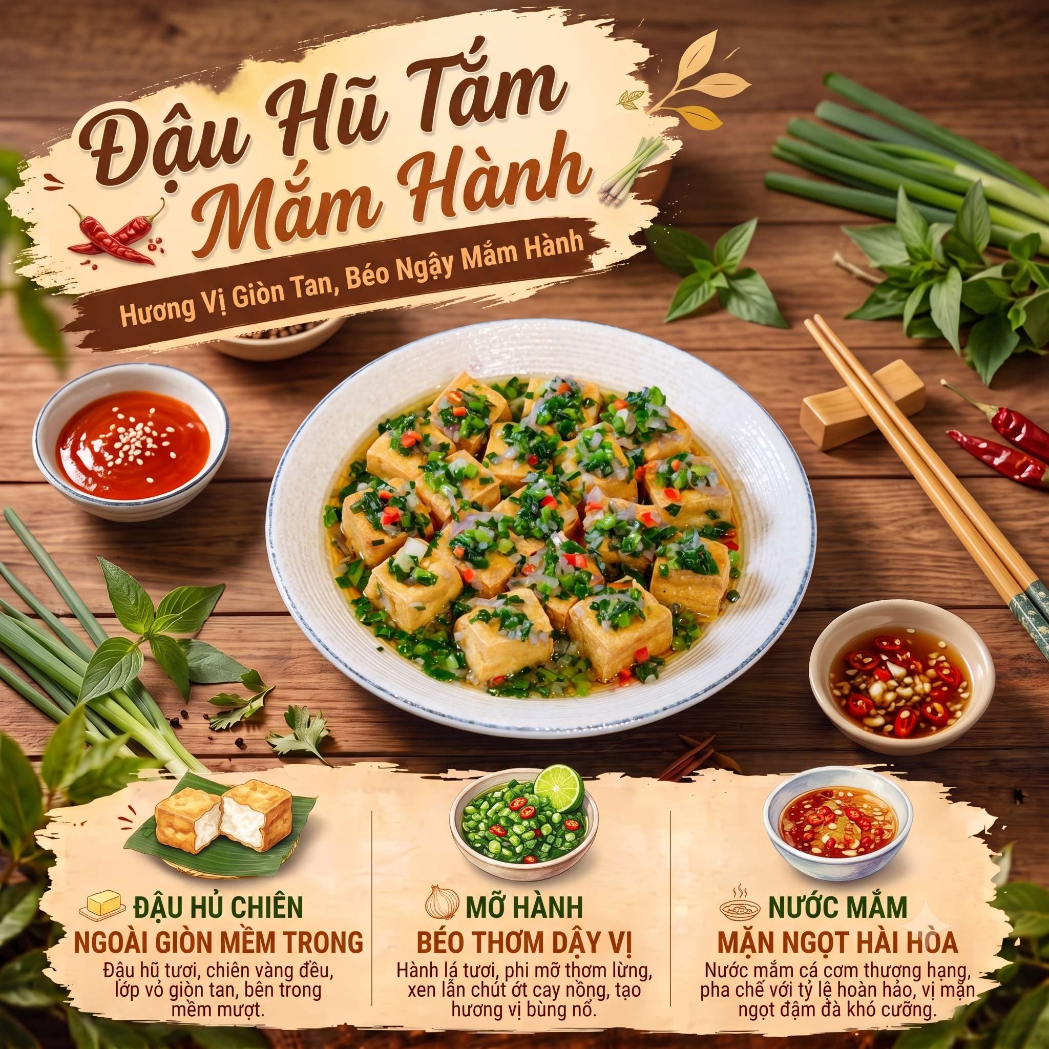 Đậu Hũ Tắm Mắm Hành