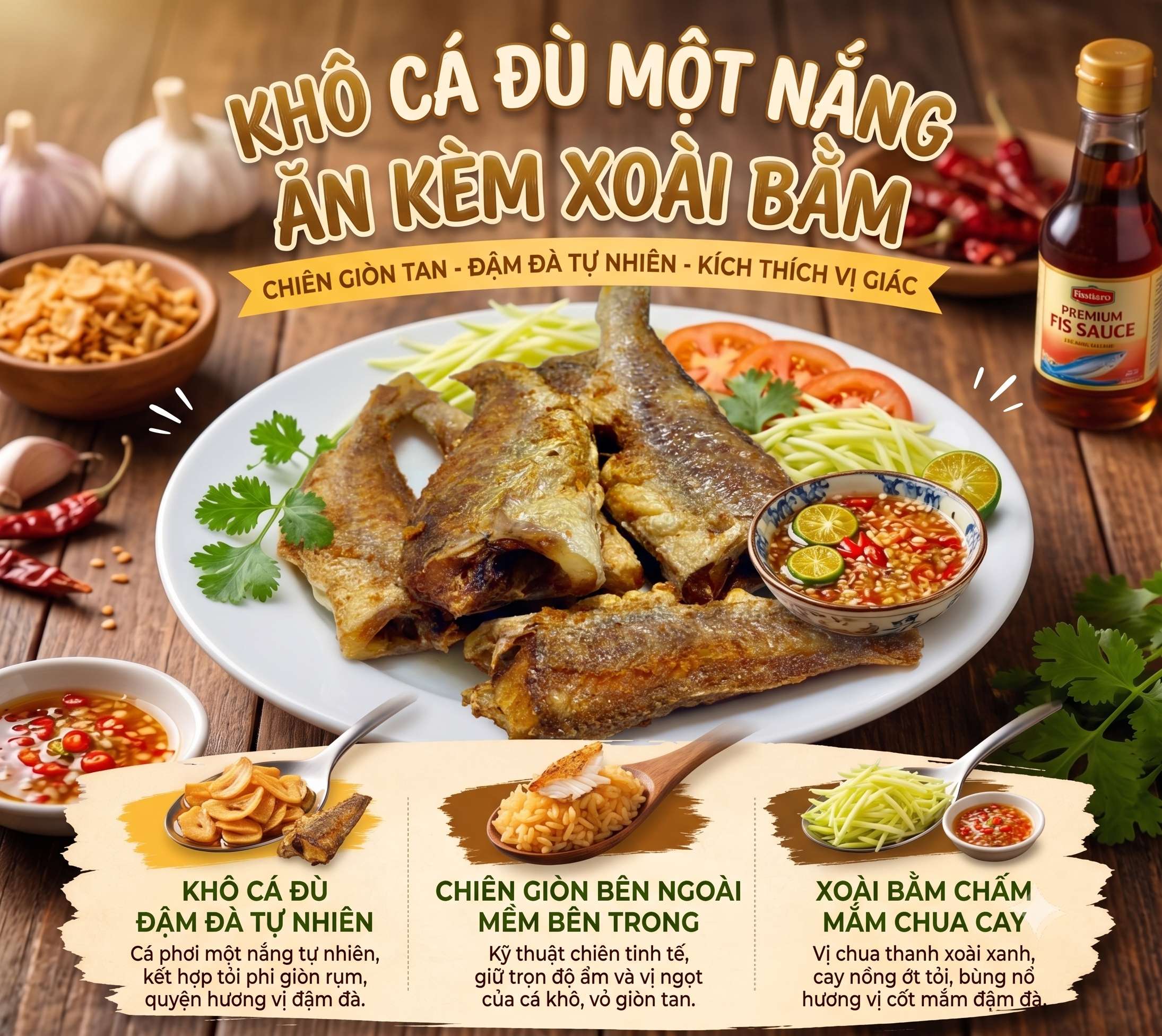 Khô Cá Dứa Một Nắng Chiên Xoài Băm