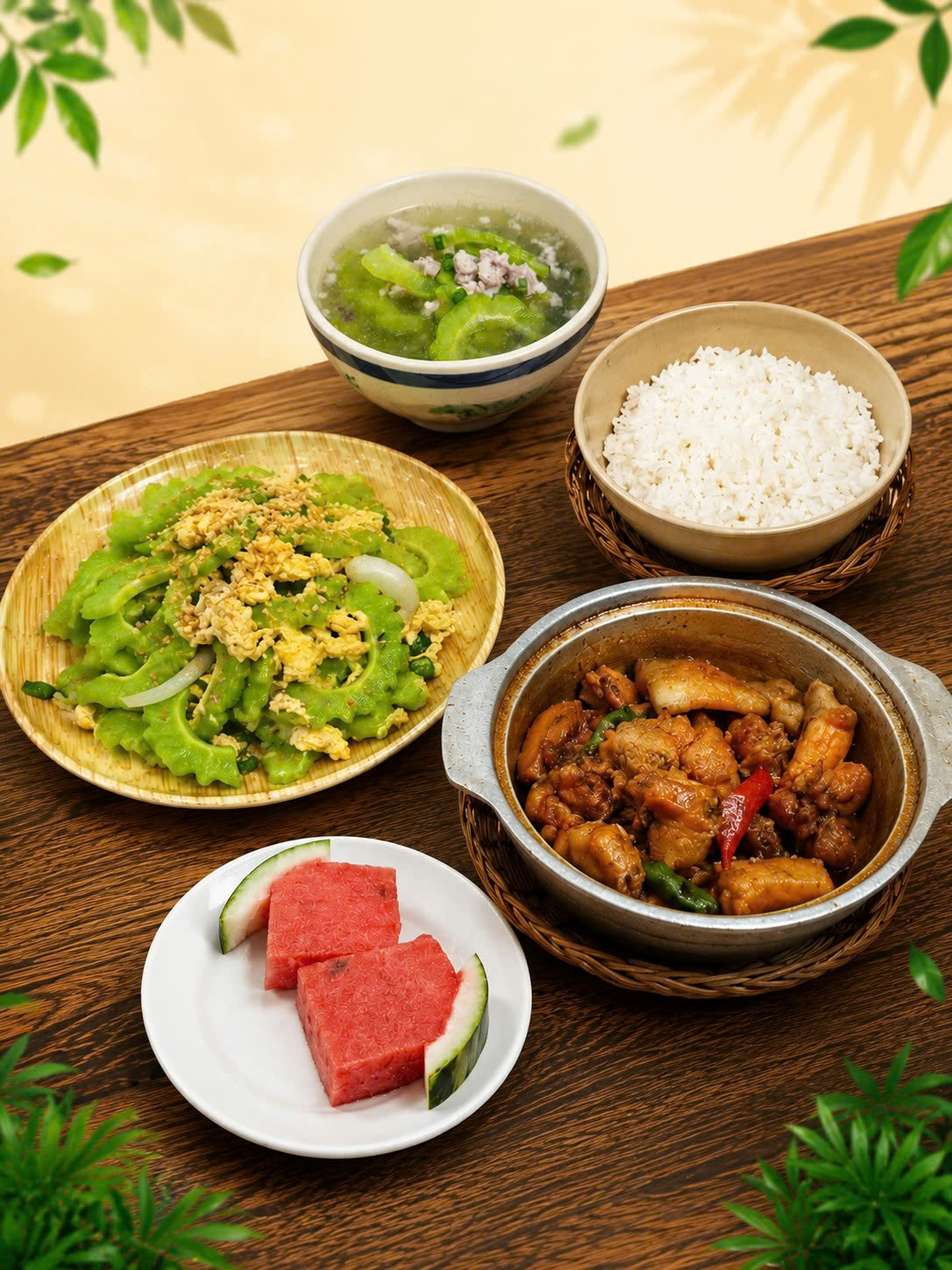 Mâm cơm gà đậm đà trọn vị cơm nhà
